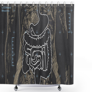 Personality  Intestines Sketch Shower Curtains