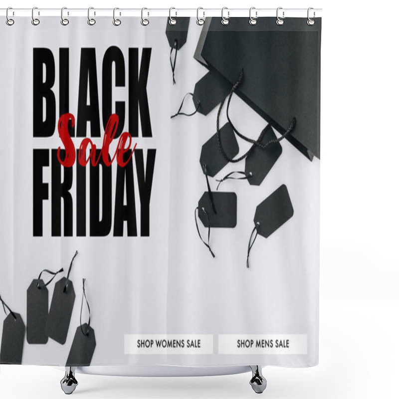 Personality  black bag and price tags shower curtains