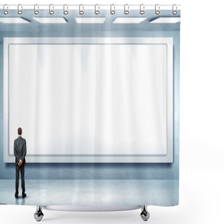 Personality  Business Person Standing Near A Blank Billboard Shower Curtains
