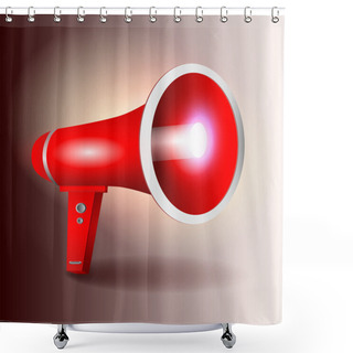 Personality  Red Vector Megaphone Vector Illustration  Shower Curtains