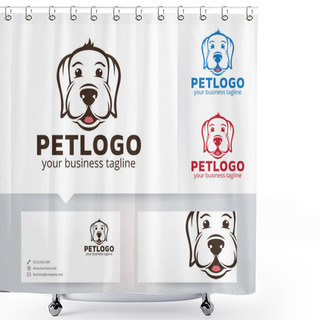 Personality  Pet Vector Logo With Alternative Colors And Business Card Template Shower Curtains