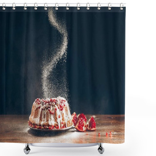 Personality  Christmas Cake Powdering With Icing Sugar Shower Curtains