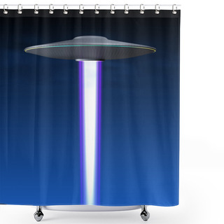 Personality  Flying Saucer And Energy Beam Shower Curtains