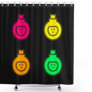 Personality  Antidote Four Color Glowing Neon Vector Icon Shower Curtains