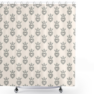 Personality  Seamless Pattern With Gemstone And Crown Shower Curtains