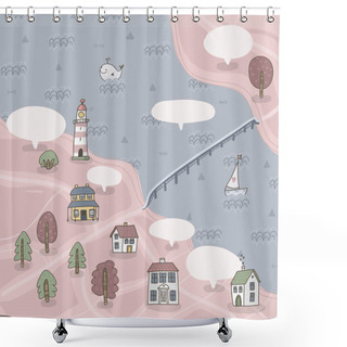 Personality  Map With Ethnic Elements Shower Curtains