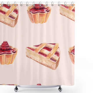 Personality  Watercolor Sweets Seamless Pattern. Shower Curtains