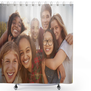 Personality  School Friends Smiling To Camera Shower Curtains