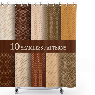 Personality  Set Of 10 Seamless Retro Patterns Shower Curtains