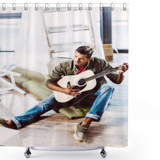 Personality  Man With Guitar In New House Shower Curtains