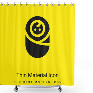 Personality  Baby Minimal Bright Yellow Material Icon Shower Curtains