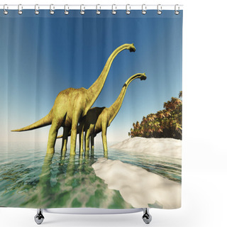 Personality  Dinosaur World Shower Curtains
