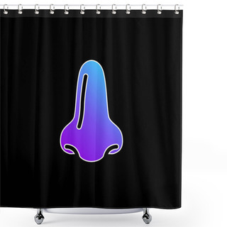 Personality  Big Nose Blue Gradient Vector Icon Shower Curtains