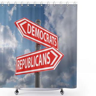 Personality  Two Road Signs - Democrats Or Republicans Choice Shower Curtains