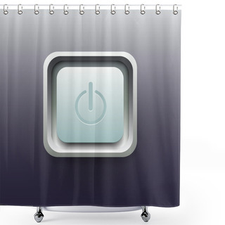 Personality  User Interface Switch Button Power, Vector Shower Curtains