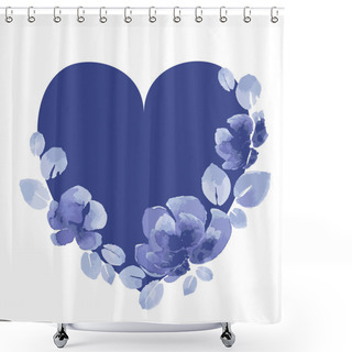 Personality  Watercolor Flower Wreath And Heart Shower Curtains