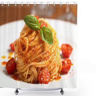 Personality  Italian Pasta Spaghetti With Tomato Shower Curtains