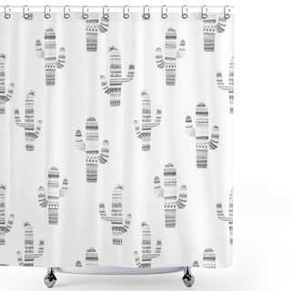 Personality  Watercolor Cactus Pattern Shower Curtains