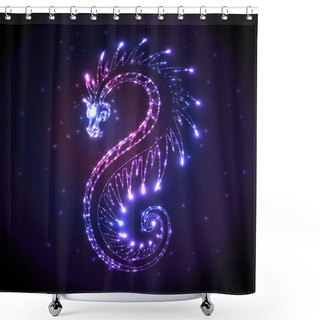 Personality  Colorful Shiny Dragon, Vector Illustration Shower Curtains