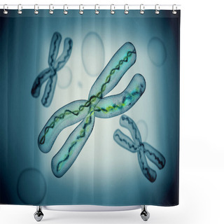 Personality  X Chromosomes - 3d Rendering Shower Curtains