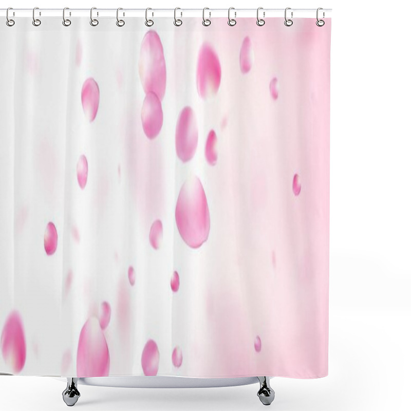 Personality  Rose Petals Falling Confetti. Flying Japanese Cherry Sakura Rose Petals Banner. Windy Leaves Confetti Frame. Noble Rich VIP Feminine Texture. Blooming Cosmetics Ad Female Flower Background. Shower Curtains