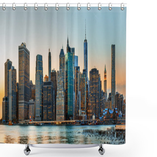 Personality  New York City Skyline Panorama Shower Curtains