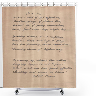 Personality  Old Paper With Hand-written Text Background Shower Curtains