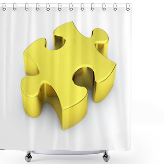 Personality  Golden Puzzle Piece Shower Curtains