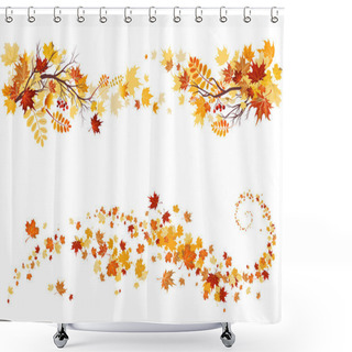 Personality  Autumn Leaves Border Shower Curtains