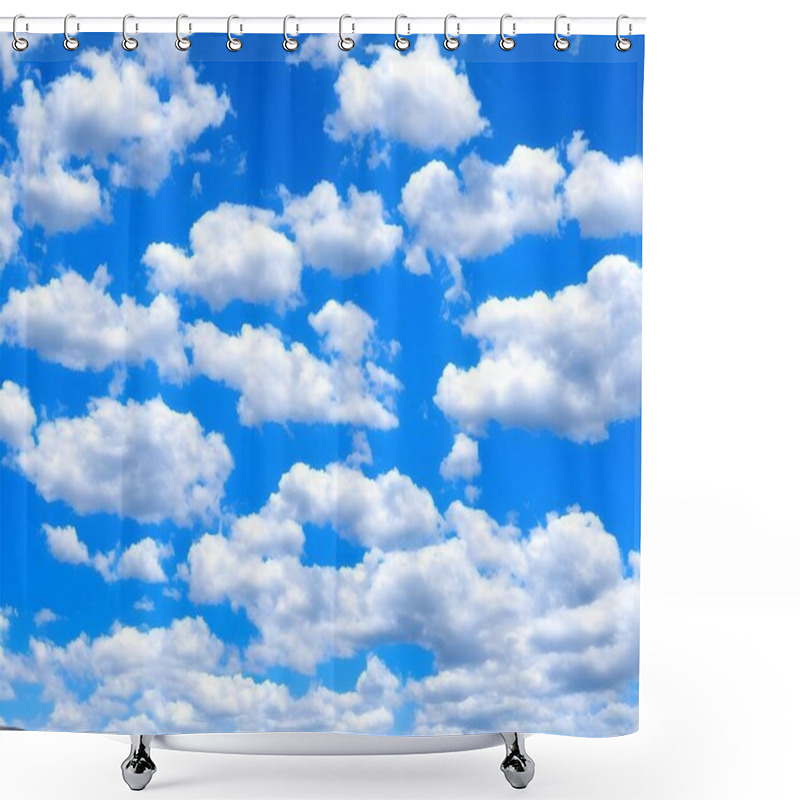 Personality  white clouds in the sky  shower curtains