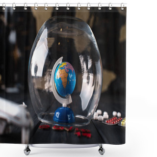 Personality  Earth Under A Glass Bell. Quarantine, Pandemic Concept In The World COVID-19 Shower Curtains