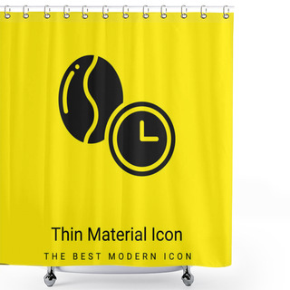 Personality  Bean Minimal Bright Yellow Material Icon Shower Curtains