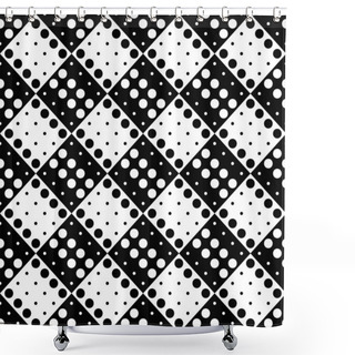 Personality  Geometrical Seamless Circle Pattern Background Design - Monochrome Abstract Vector Illustration Shower Curtains