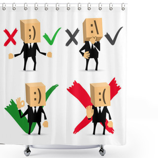 Personality  Businessman, Yes, No, Do Not Know. Shower Curtains