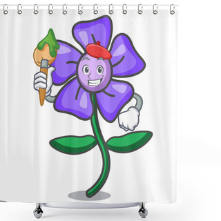 Personality  Artist Periwinkle Flower Character Cartoon Shower Curtains