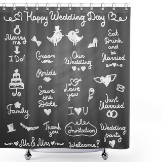 Personality  Wedding Letterings Shower Curtains
