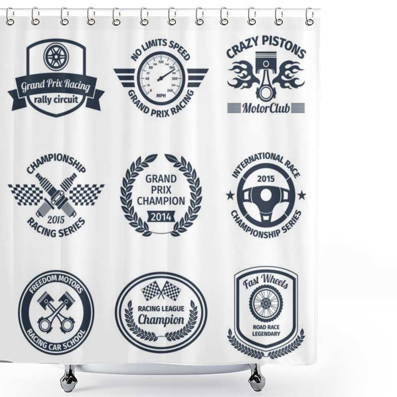Personality  Racing Emblems Black Shower Curtains