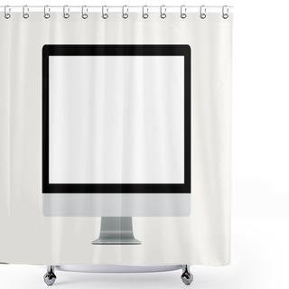 Personality  Display Mock-up In Interior. Template Device For Mock-up. White Screen Device For The Layout.  Shower Curtains