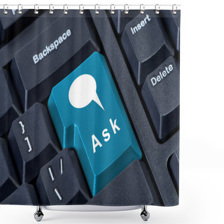 Personality  Keypad Button Ask. Shower Curtains