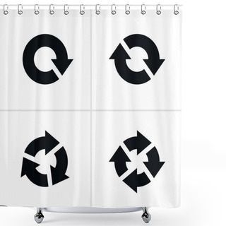 Personality  4 Arrow Pictogram Refresh Reload Rotation Loop Sign Set Shower Curtains