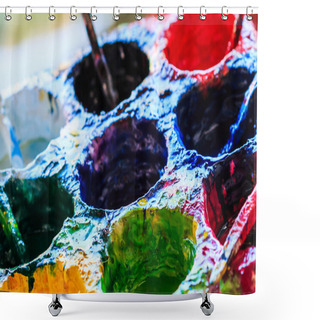 Personality  Old Paints Artists Paintbrushes Paints And Brushes Shower Curtains