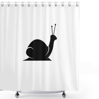 Personality  Snail Logo Template Vector Icon Illustration  Shower Curtains