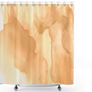 Personality  Beige Splashes Of Alcohol Ink As Abstract Background Shower Curtains