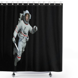 Personality  3D CG Rendering Of An Astronaut. Shower Curtains