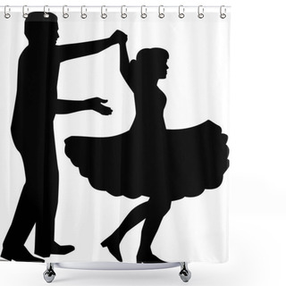 Personality  Square Dance Silhouette Shower Curtains