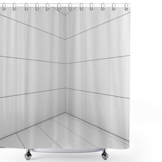 Personality  Tile White Room, Texture Background, 3d Render Illustration Shower Curtains