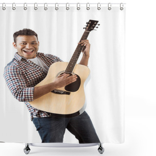 Personality  Man Playing Guitar Shower Curtains