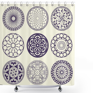 Personality  Set Of Rosetta Ornament Shower Curtains