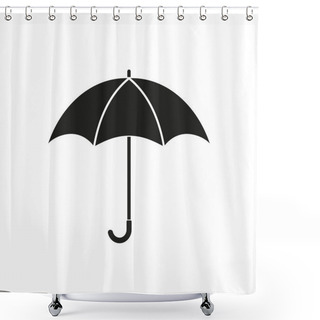 Personality  Umbrella Symbol On The White Background. Vector Illustration. Shower Curtains