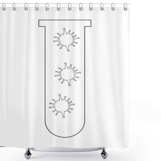 Personality  Molecules Of Coronavirus In Flask Isolated On White Shower Curtains